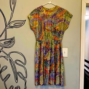 Pattern Pleated Dress